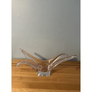 Vintage Cofrac Art Verrier France Crystal Bowl Vase Centerpiece